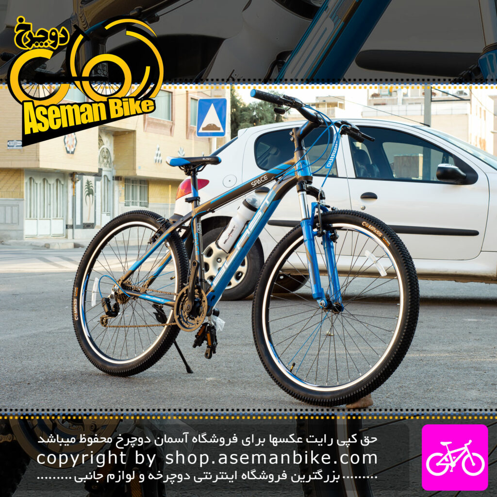 دوچرخه کوهستان بلست مدل Space سایز 27.5 سیستم 21 سرعته رنگ مشکی آبی Blast MTB Bicycle Space Size 27.5 21 Speed Black Blue