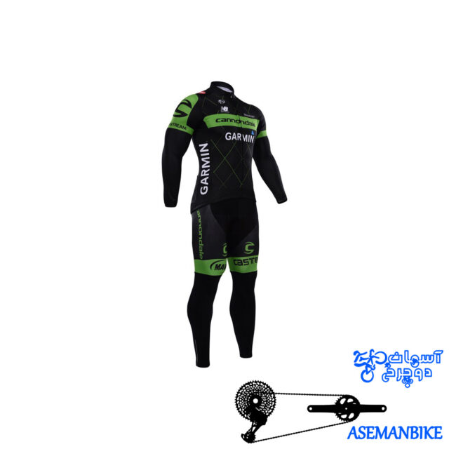 لباس دوچرخه ست کامل پیراهن شلوار دوبنده گارمین Cycling Jersey Bib Pants Set Garmin