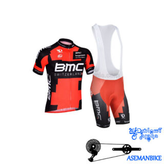 لباس دوچرخه ست کامل پیراهن شورت دوبنده بی ام سی Cycling Jersey Bib Shorts Set BMC