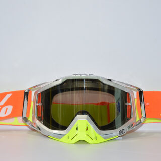 عینک دوچرخه دانهیل 100% مدل ریس کرفت نقره ای فسفری نارنجی Goggles 100% Race Craft