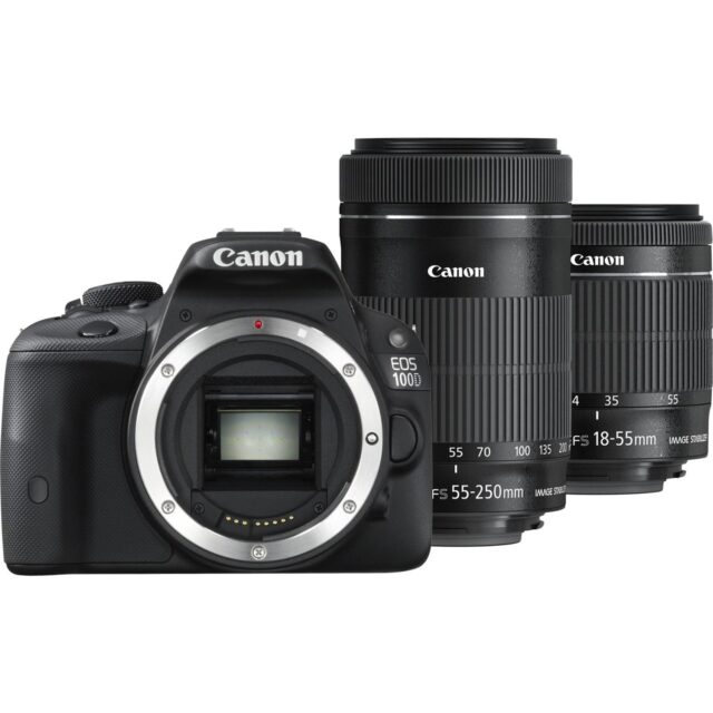 دوربين ديجيتال کانن مدل Canon Kiss X7 (100D) Digital Camera With 18-55mm IS STM and 55-250mm IS II Lenses