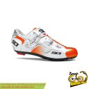کفش دوچرخه سواری کورسی جاده سی دی ایتالیا مدل کاوس سفید نارنجی SIDI On Road Shoes Italy Ckaos