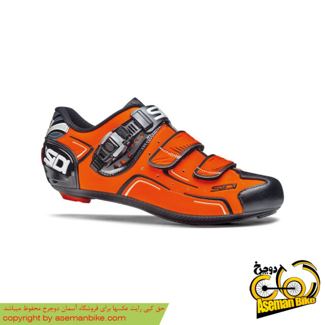 کفش دوچرخه سواری کورسی جاده سی دی ایتالیا مدل لول سفید نارنجی SIDI On Road Shoes Italy LEVEL