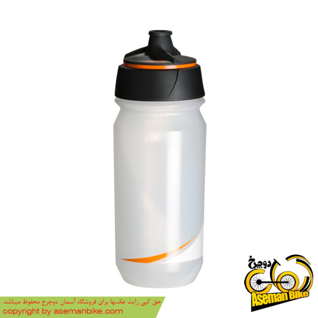 بطری آب دوچرخه تکس شانتی تویست 500 سی سی شفاف/نارنجی Tacx Bottle Shanti Twist 500cc