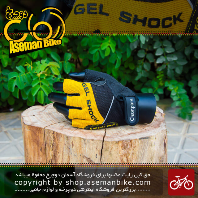 دستکش دوچرخه سواری دینامیک زرد مشکی Dynamic Gloves
