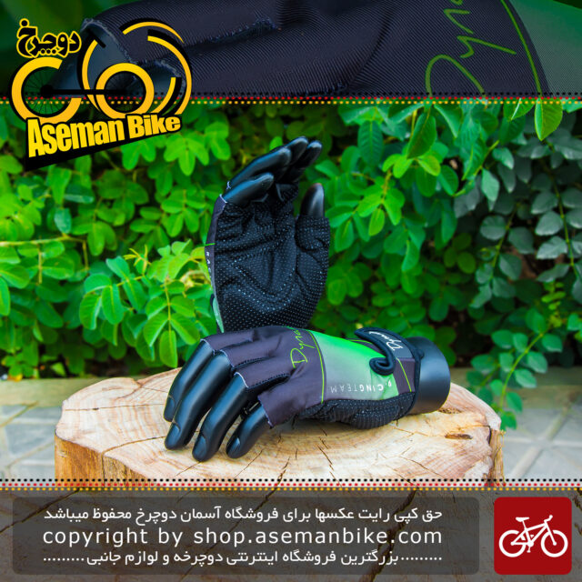 دستکش دوچرخه سواری دینامیک سبز مشکی Dynamic Gloves