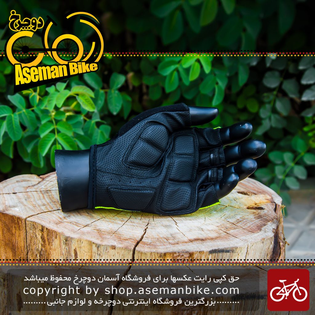 دستکش دوچرخه سواری دینامیک فسفری مشکی Dynamic Gloves