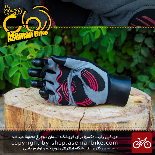 دستکش دوچرخه سواری دینامیک صورتی مشکی Dynamic Gloves