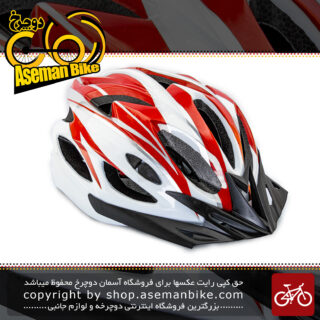 کلاه ایمنی دوچرخه سواری برند مون مدل ام 12 رنگ سفید قرمز Helmet Bicycle Moon M12 White RED