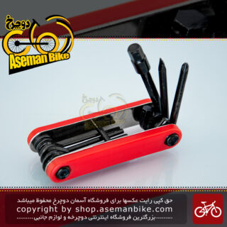 دسته آچار آلن دوچرخه تولی پارتز چند کاره مدل ام 80 قرمز Tooly Parts Bicycle Allen-Set Multi-Tool M80 Red