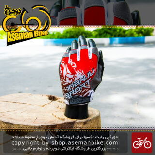 دستکش دوچرخه سواری مدل تیانجو ژله ای اسپرت Gloves Bicycle Tianju Gel Sport Red