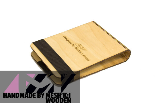 جلد چوبی دفترچه تاشو مشکی برند مدل سی کا 008 Booklet Cover Meshki Brand CK008