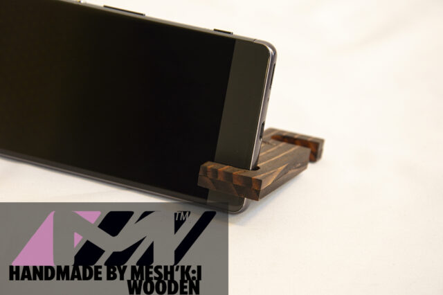 استند موبایل مشکی برند چوبی مدل سی کا 008 Mobi Stand Mischke Brand Wooden CK008