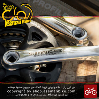 طبق قامه دوچرخه شیمانو تکنولوژی کامفورت سیستم سیس دوگانه مدل سی 050 48-38-28 دندانه سه سرعته Shimano Bicycle Crankset Comfort Technology C050