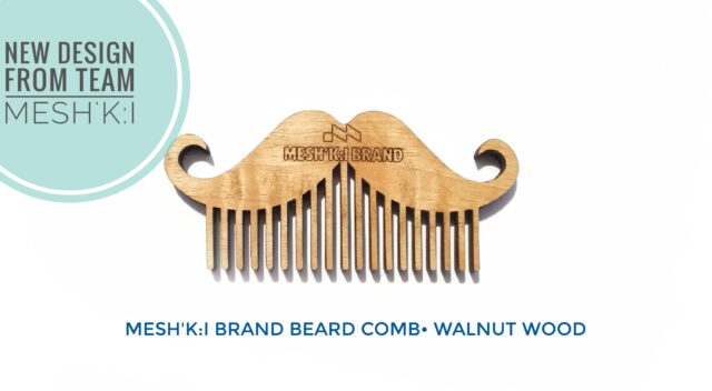 شانه چوب گردو مخصوص ریش و سبیل مشکی برند مدل اس ال آر 1313 Meshki Brand Beard Comb Walnut Wood SLR1313