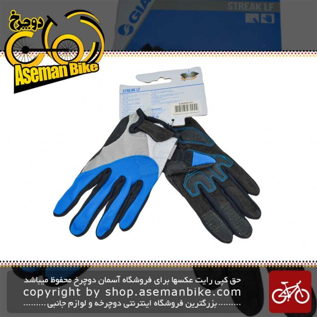 دستکش دوچرخه سواری جاینت مدل استریک ال اف ال اف تمام پنجه ژل دار Giant Bicycle Glove Streak LF
