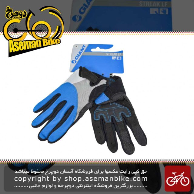 دستکش دوچرخه سواری جاینت مدل استریک ال اف ال اف تمام پنجه ژل دار Giant Bicycle Glove Streak LF