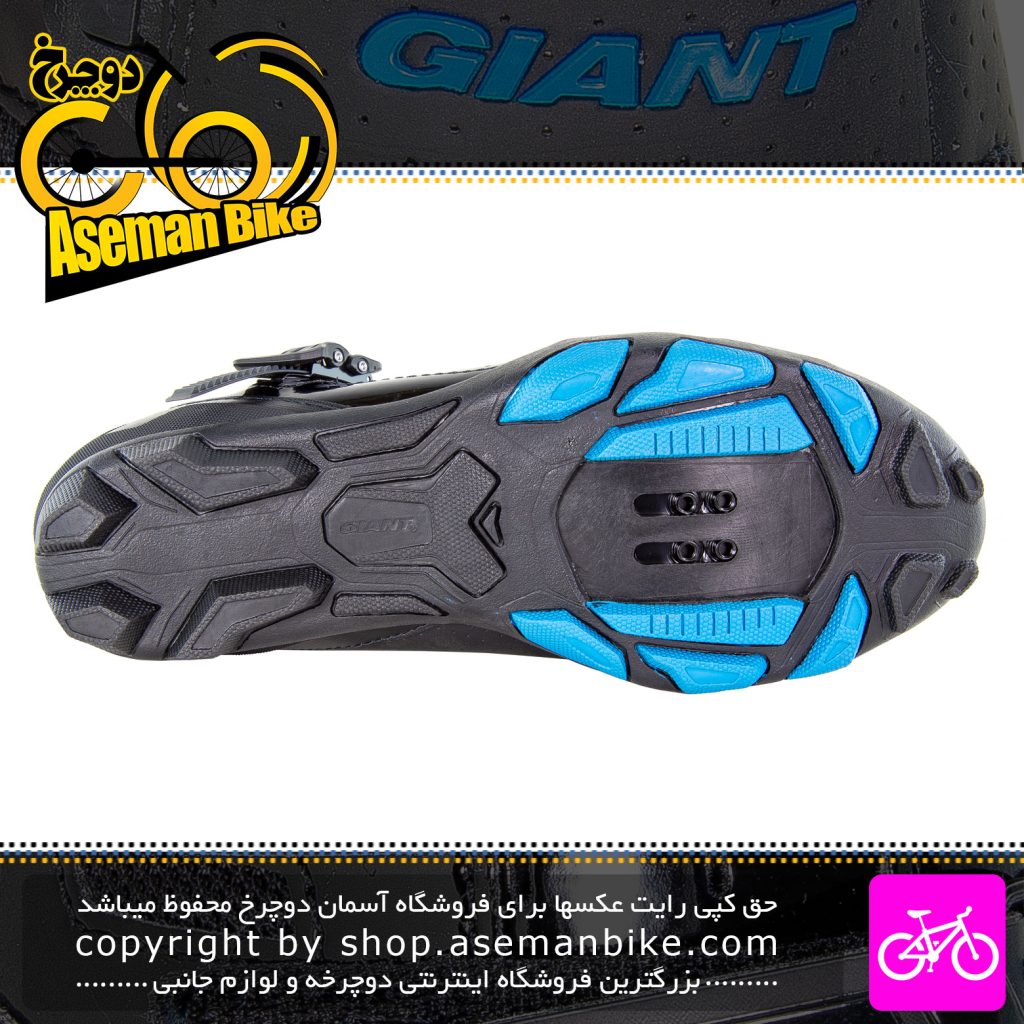 کفش دوچرخه سواری قفل شو با قابلیت پیاده روی کوهستان جاینت مدل ترنسمیت دو منظوره مشکی آبی Giant Bicycle Transmit MTB Shoes Black Blue