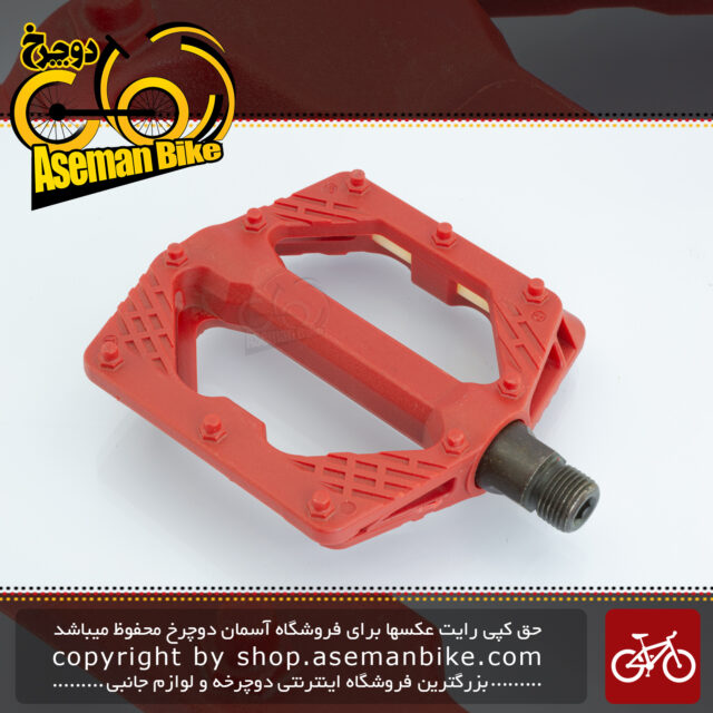 پدال دوچرخه جاینت مدل جی سون پلاستیک میخ دار قرمز Giant Platform Plastic Pedal for Bicycle G-7
