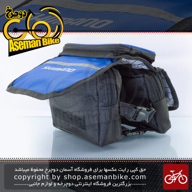 کیف روی تنه دوچرخه مرکوری مدل شیمانو لوگو آبی هولدر موبایل Mercury Bicycle Frame Bag Shimano Logo Blue