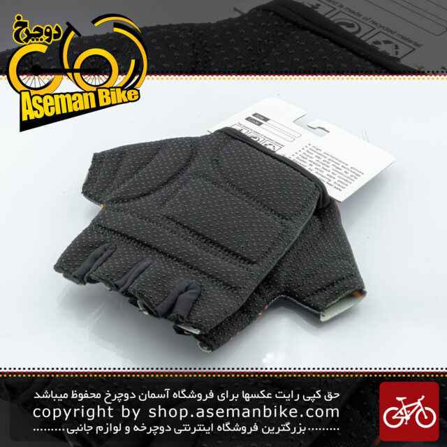 دستکش دوچرخه سواری رالی گروپ مدل پروفکس کش سان مشکی آتشی 1118 Rally Group Bicycle Gloves Profex Black Fired