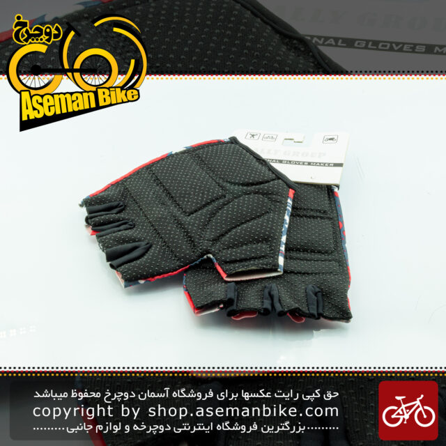 دستکش دوچرخه سواری رالی گروپ مدل پروفکس کش سان قرمز 1113 Rally Group Bicycle Gloves Profex Red