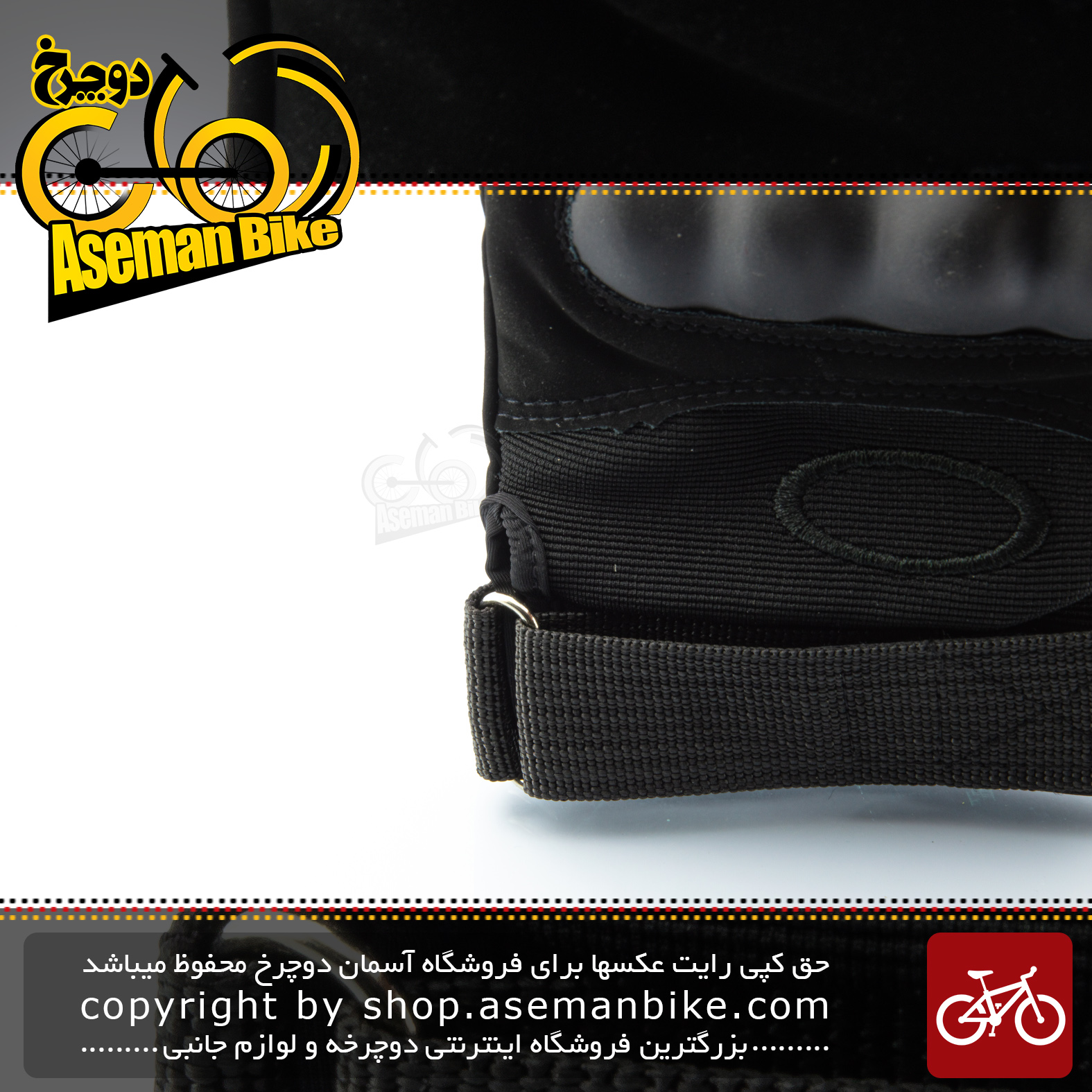 دستکش نیم پنجه ورزشی دوچرخه سواری کمپینگ اوکلی مدل او 2 مشکی OAKLEY Safe Cycling Camping Glove O2 Black