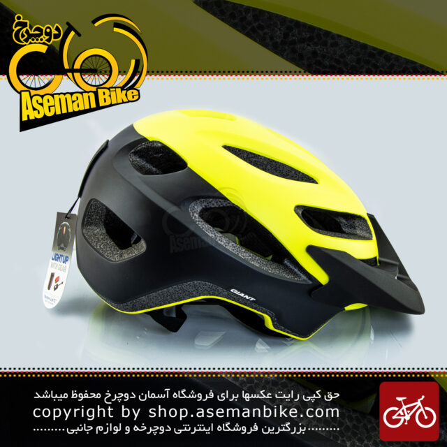 کلاه دوچرخه سواری جاینت مدل ROOST زرد-مشکی سایز 65-59سانتی متر Giant Bicycle Helmet  ROOST Yellow/Black size 59-65cm