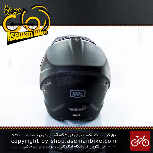 کلاه دوچرخه سواری دانهیل برند جاینت و %100 مدل فول فیس استاتوس مشکی/آبی سایز 60-59سانتی متر Giant With 100% Status Downhill Helmet Full Face Black/Cyan 59-60