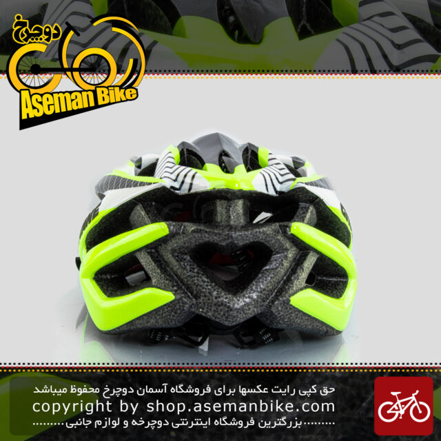 کلاه ایمنی دوچرخه سواری برند جی تان مدل جی 10 رنگ فسفری-سفید-مشکی سایز 54الی 63سانتی متر 63-54-Helmet Bicycle  Gitan G10 yellow- withe-black 