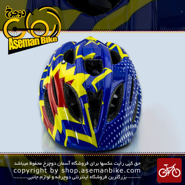 کلاه ایمنی دوچرخه سواری بچه گانه قناری مدل کا ال 30 وایکیک 13 آبی- زرد Canary Bicycle Helmet Kids Ka-L30 Waikik13