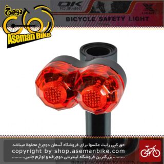 چراغ عقب دوچرخه برند اوکی مدل XC-607T قرمز OK Rear Bicycle Tail Light XC-607T RED