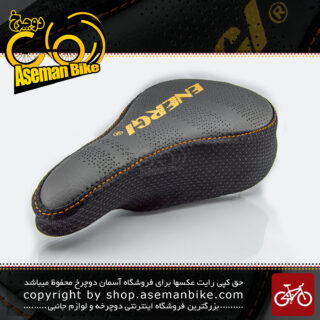 روکش زین دوچرخه چرمی دور دوخت تنظیمی برند انرژی مشکی Energi Leather Black Bicycle Saddle Cover