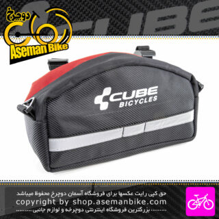 کیف جلو فرمان دوچرخه با قابلیت استفاده به صورت کیف کمری مدل کیوب مشکی-قرمز CUBE Bike Handlebar Bag Black-RED