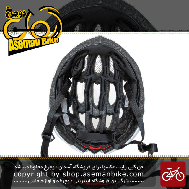 کلاه دوچرخه سواری راکی مدل KS29 سایز لارج رنگ سفید قرمز خاکستری Helmet Bicycle Rocky KS29 642 Size L White Red Charcoal