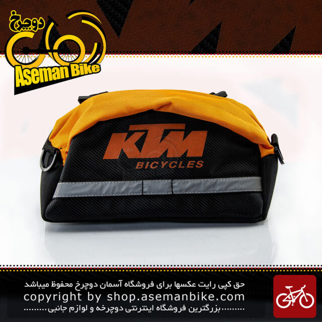 کیف جلو فرمان دوچرخه با قابلیت استفاده به صورت کیف کمری مدل کی تی ام مشکی-نارنجی KTM Bike Handlebar Bag Black-Orange 