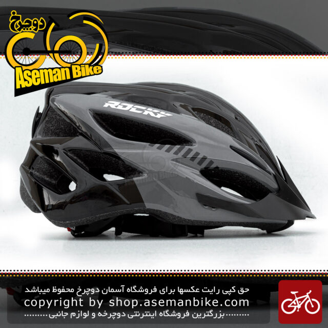 کلاه دوچرخه سواری راکی مدل ام وی 50 کد بلک 2 آر اس سایز لارج 58 تا 61 سانت مشکی نوک مدادی Rocky Bicycle Helmet MV50 CodeBlack 2RS L 58-61cm Black-Graphite Grey