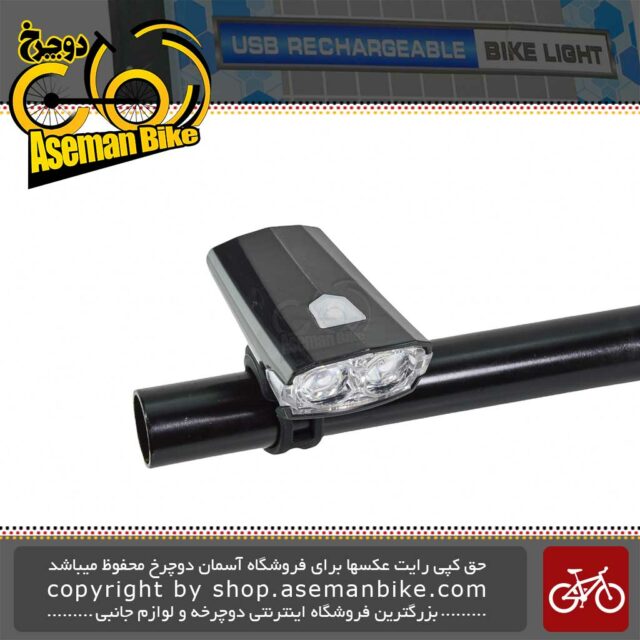 چراغ جلو دوچرخه هالوژنی شارژی 4 حالته USB Rechargeable Bike Light X112