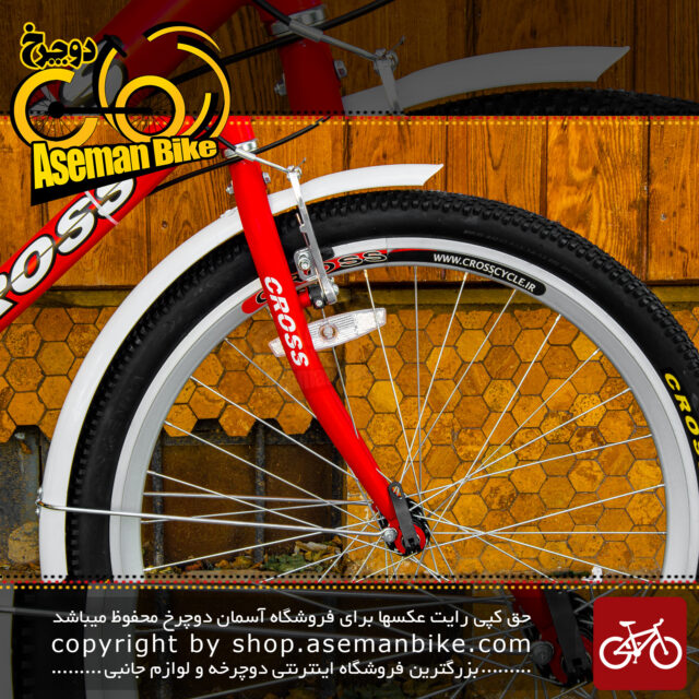 دوچرخه توریستی شهری برند کراس مدل سیتی استورم سایز 26 رنگ قرمز و مشکی با سیستم دنده 6 سرعته City Tourist Bicycle Cross City Storm Size 26 Red & Black 6 Speed