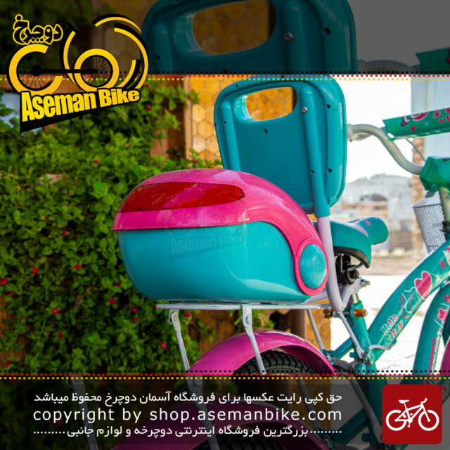 دوچرخه بچه گانه اسمارت مدل هلو کیتی رنگ آبی و صورتی سایز 16 بغلبند دار صندوق دار Smart Kids Bicycle Hello Kitty Size 16 Blue & Pink