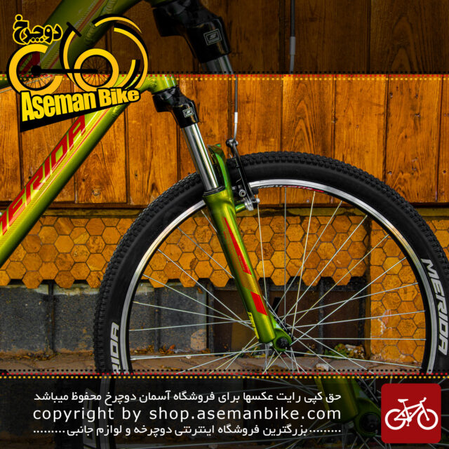 دوچرخه کوهستان مریدا مدل متس 6.10 رنگ سبز متالیک سایز 26 با سیستم دنده 21 سرعته MTB Bicycle Merida Mats 6.10 Metalic green Size 26 21 Speed