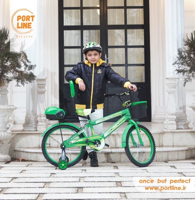 دوچرخه بچگانه برند پورت لاین مدل چیچک سایز 20 رنگ سبز Kids Bicycle Port Line Chichak Size 20 Green