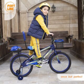 دوچرخه بچگانه برند پورت لاین مدل چیچک سایز 20 رنگ آبی Kids Bicycle Port Line Chichak Size 20 Blue