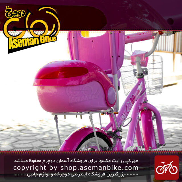 دوچرخه بچه گانه اسمارت مدل هلو کیتی رنگ صورتی لایت بابل گام سایز 16 بغلبند دار صندوق دار Smart Kids Bicycle Hello Kitty Size 16 Light Pink Bubble Gum