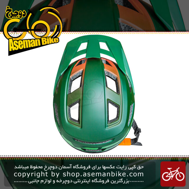 کلاه دوچرخه سواری لیمار مدل DELTA سبز نارنجی مات برند ایتالیایی سایز 58 تا 62 سانتی متر Limar Helmet Bicycle Delta 58-62 CM Green Orange Matte