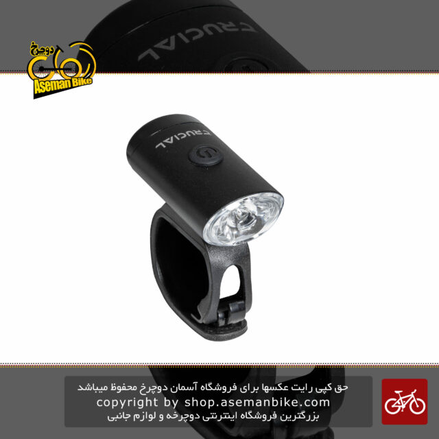 چراغ جلو دوچرخه برند کروشل شارژی مدل CG-126P مشکی CRUCIAL Bicycle Head Light Rechargeable CG-126P