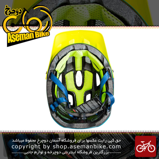 کلاه ایمنی دوچرخه کوهستان لیمار مدل 848 دی آر سایز لارج 58-62 سانت طراحی ایتالیا رنگ آبی زرد مات LIMAR MTB Bicycle Safe Helmet 848DR L 58-62cm Matt Blue Yellow