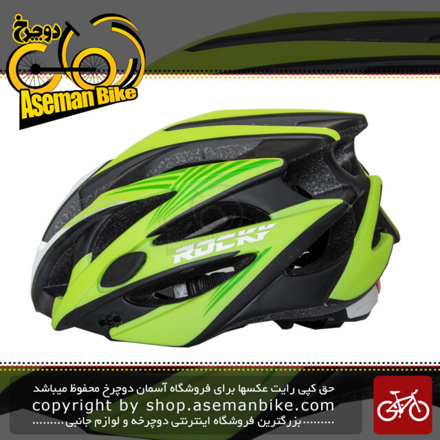 کلاه دوچرخه سواری راکی مدل MV29 سایز مدیوم رنگ مشکی سبز Helmet Bicycle Rocky MV29 Size M Black & Green