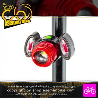 چراغ جلو دوچرخه شارژی هد لایت با قابلیت زوم مدل EBT1S سفید قرمز CRUCIAL Bicycle Head Light Rechargeable RED White EBT1S