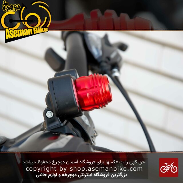 چراغ جلو دوچرخه شارژی هد لایت با قلبلیت زوم مدل EBT1S سفید قرمز CRUCIAL Bicycle Head Light Rechargeable RED White EBT1S
